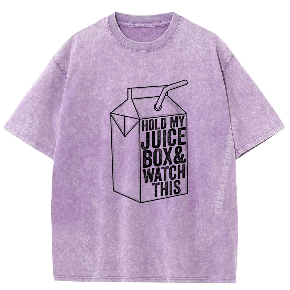 

Забавная новая футболка с надписью «Keep My Juice Box And Watch» для мальчиков и девочек, винтажная стираная одежда, топы с буквенным принтом