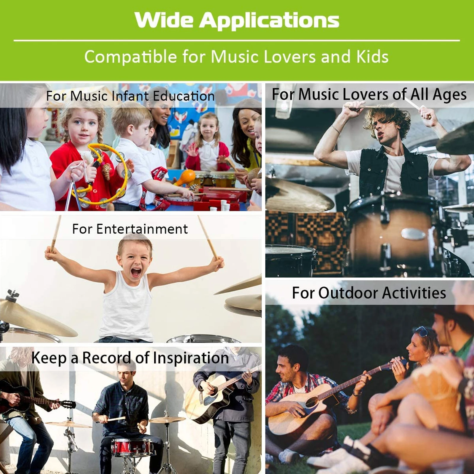 

Portable Electronic Set Silicone Drum Set Up Practice Kit Kids Beginners Real Sound Quality Music Instrument