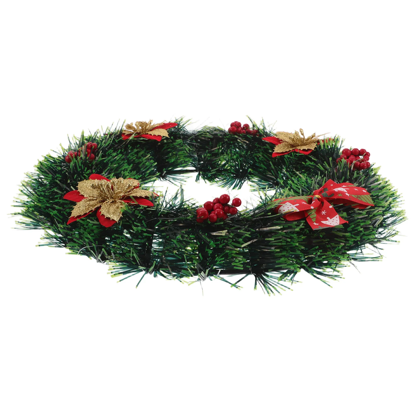 

Christmas Decoration Wreath Artificial Poinsettia Berry Greenery Door Window Fireplace Hanging Holiday Decor Farmhouse