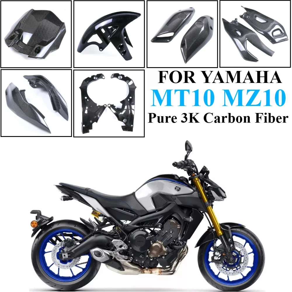 

For Yamaha FZ10 MT10 2022+2023 2024 Fender Frame Cover Winglets Side Panel Fairing Kit Dry Carbon Fiber Motorcycle Accessories