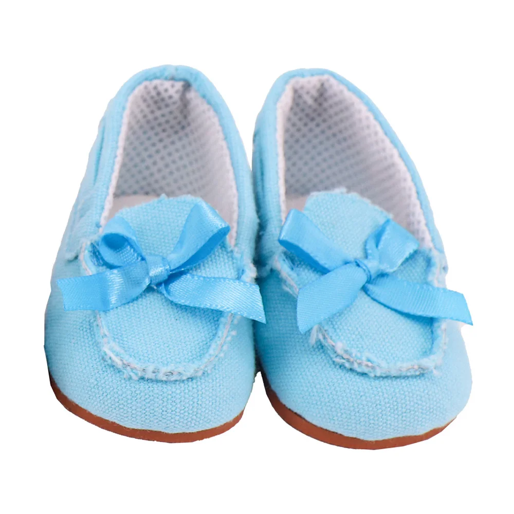 Chaussures De Poupée 18 Pouces – Tissu Blanc Avec Lacets – Accessoire DIY Pour Jeu D’imitation