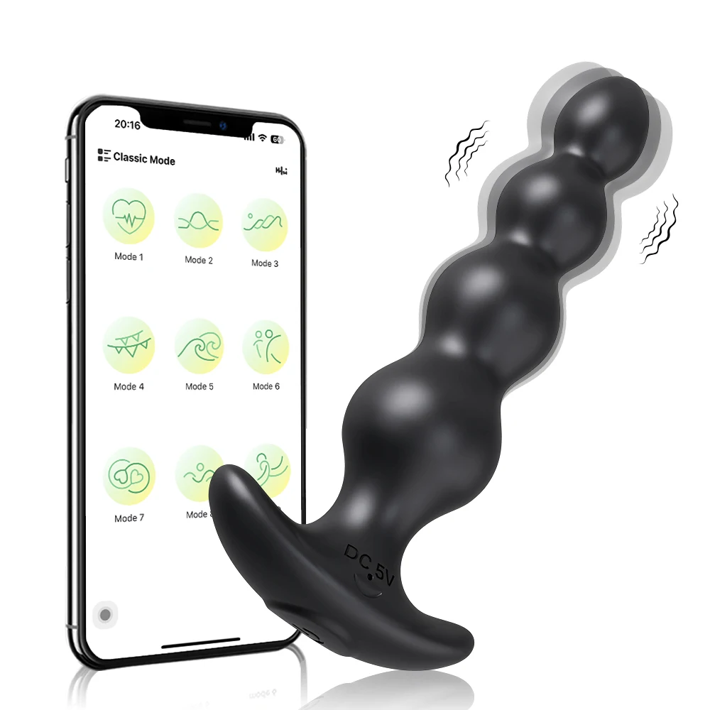 APP Vibrating Anal Beads Butt Plug for Men Women Anal Vibrator Prostate Massager Anal Balls Men Soft Silicone Masturbator