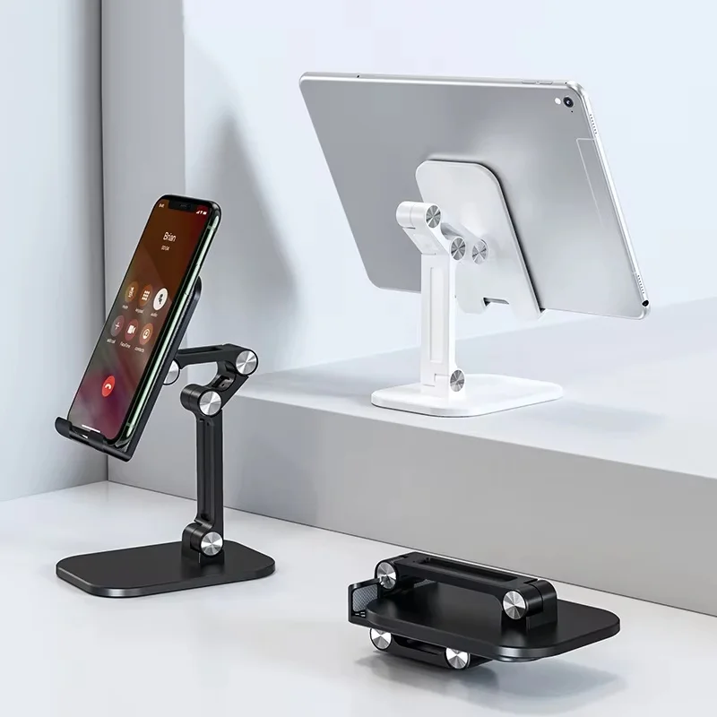 

Triple Segment Foldable Phone Holder Adjustable 360° Rotation Stand Desktop Lazy Bracket With Anti-Slip Base For iPhone Tablets