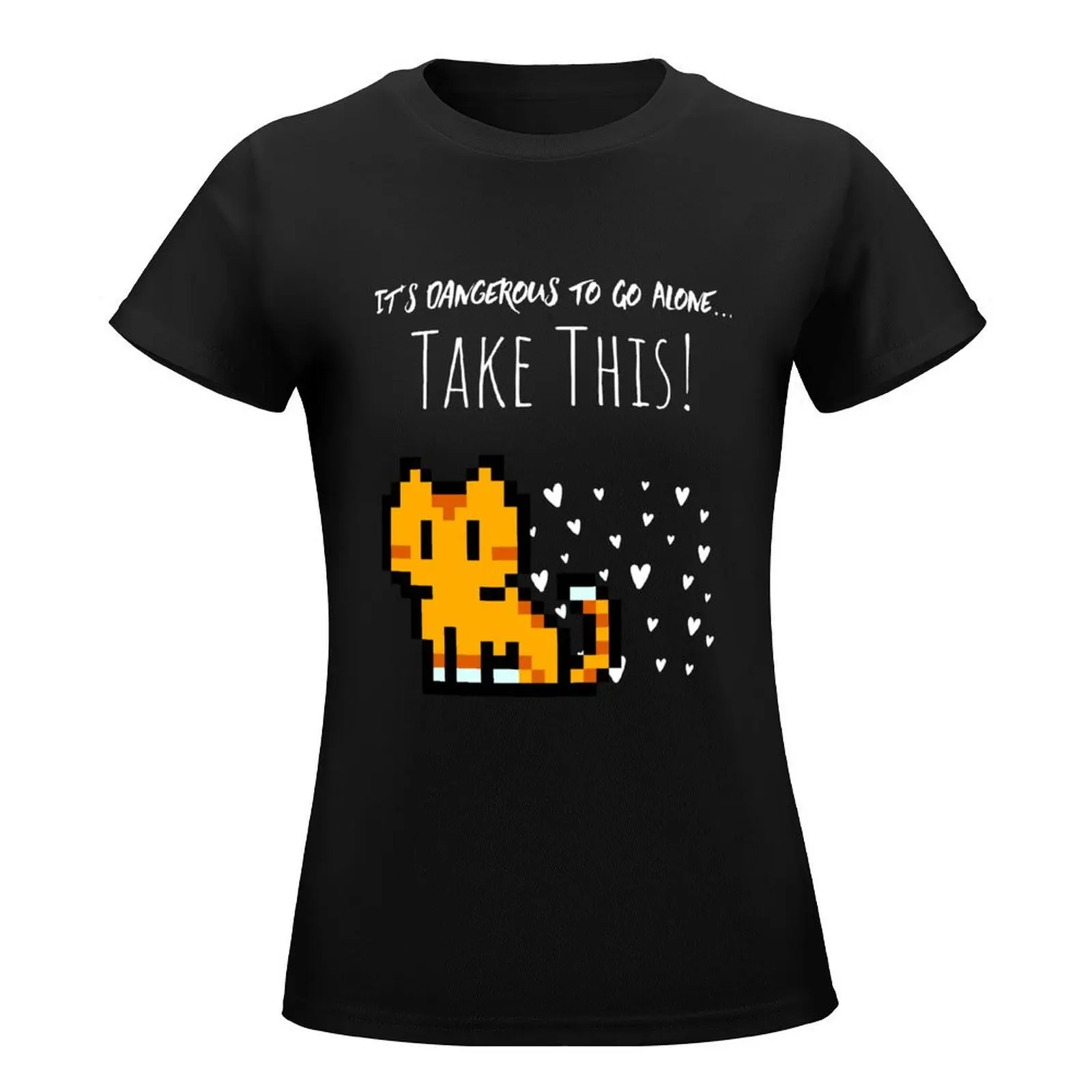 Retro Gaming Quote It's Dangerous to Go Alone - TakeThis! Girl Gamer Birthday Gift T-Shirt