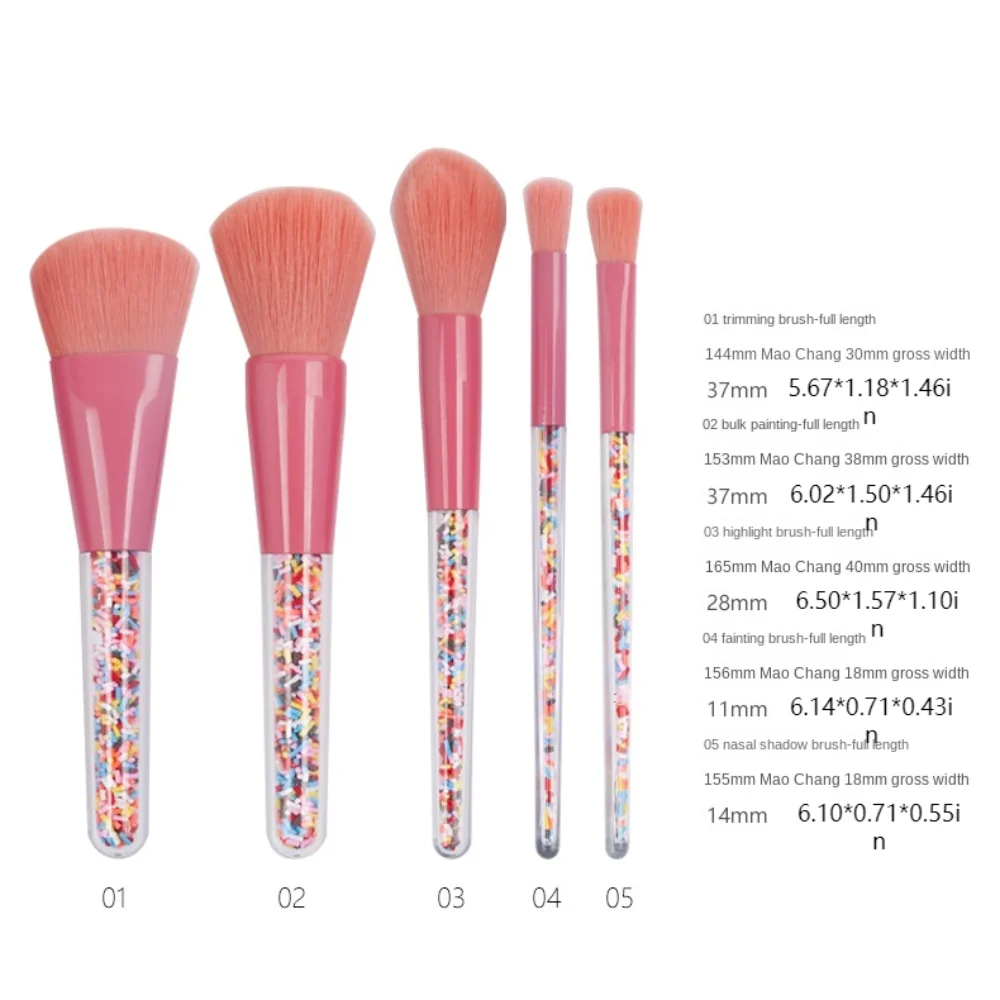 Fluffy Makeup Brushes Set candy color Soft Hair Loose Powder Brush Kabuki Brush Goat Hair Eye Cosmetic Brushes Kit Makeup Tools