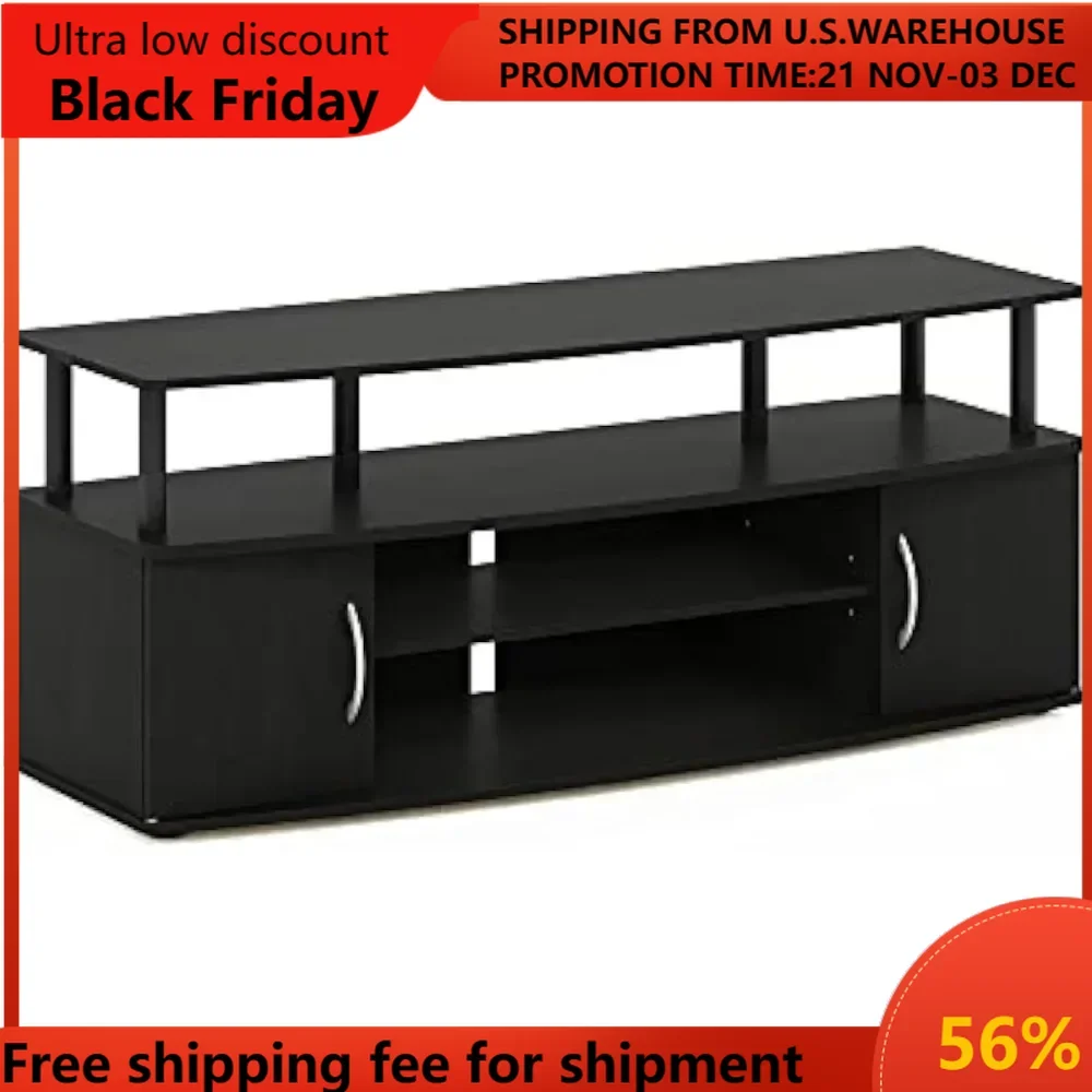 JAYA Soporte de entretenimiento grande para TV de hasta 55 pulgadas, muebles de Blackwood para el hogar, soporte de TV, muebles de sala de estar, soporte de TV