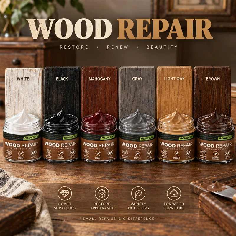 Multicolor Wood Repair Paste, Brown. Quick Stain Fixes Scratches, Cracks, Dents & Holes. Furniture, Floors & Doors. Long-Lasting