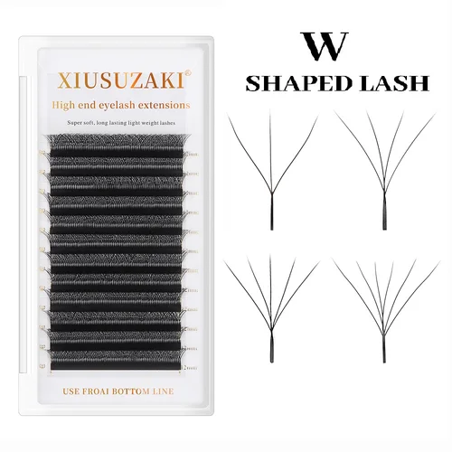 XIUSUZAKI-extensiones de pestañas suaves 3D 4D 5D 6D, pestañas en forma de W, flores automáticas, ventiladores prefabricados, pestañas individuales naturales