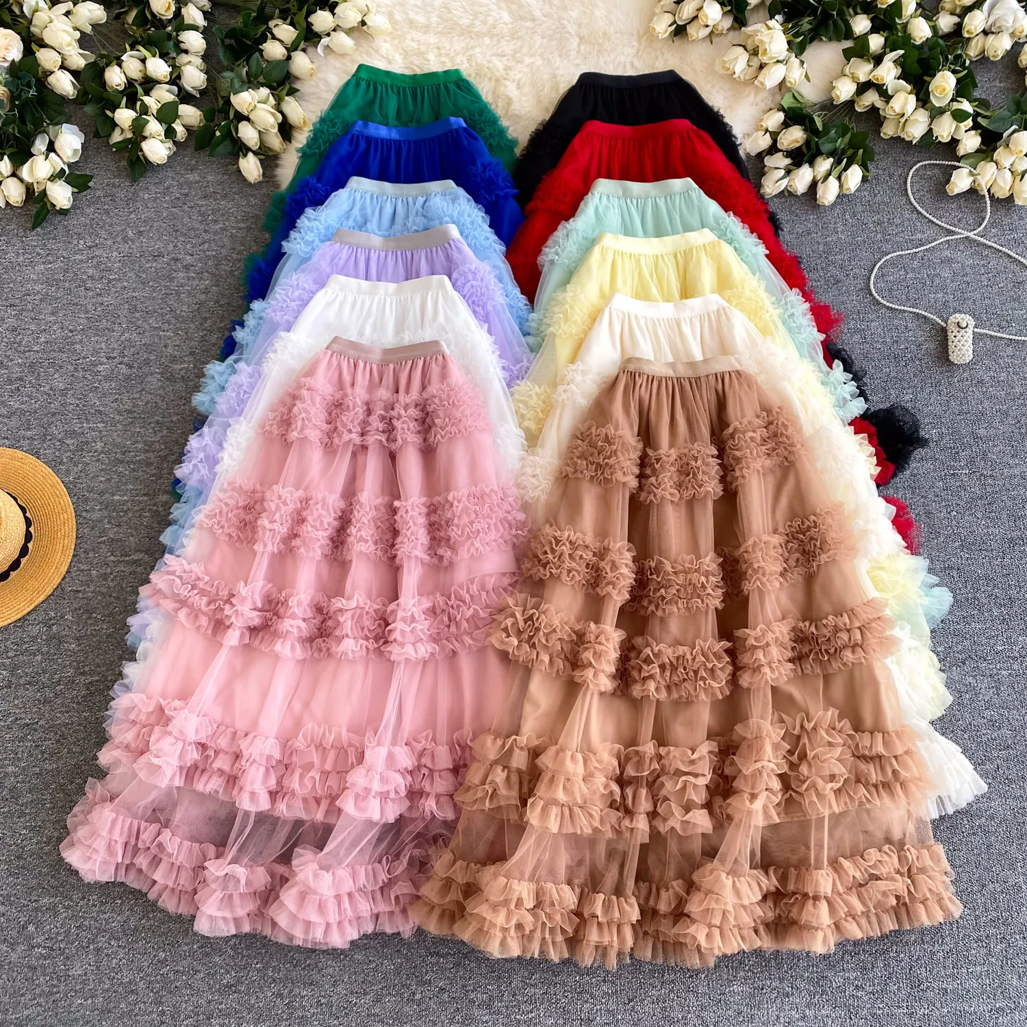 

Белая юбка-полусолнце женская, средней длины, А-силуэт, с эластичным поясом, кружевная, однотонная, повседневная, элегантная, в стиле Y2K, уличная мода, для работы, облегающая, весна 2026