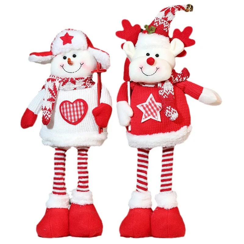 Telescopic doll Christmas doll ornaments cartoon knitting wind old snowman Christmas decorations, interior decoration, Christmas