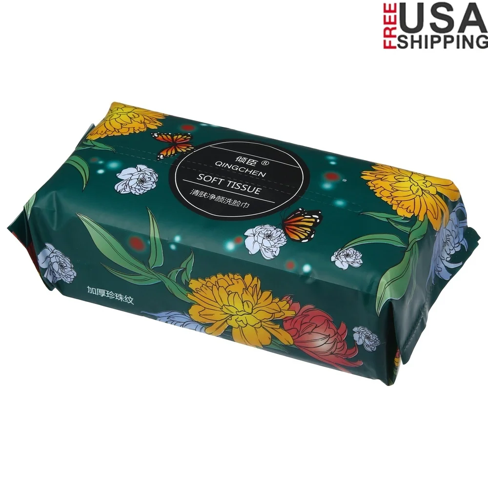 حزمة من 50 مناشف وجه للاستعمال مرة واحدة، مناديل مكياج قطنية فائقة النعومة للاستخدام المزدوج، أسطح تنظيف الأيدي، تغليف متينة