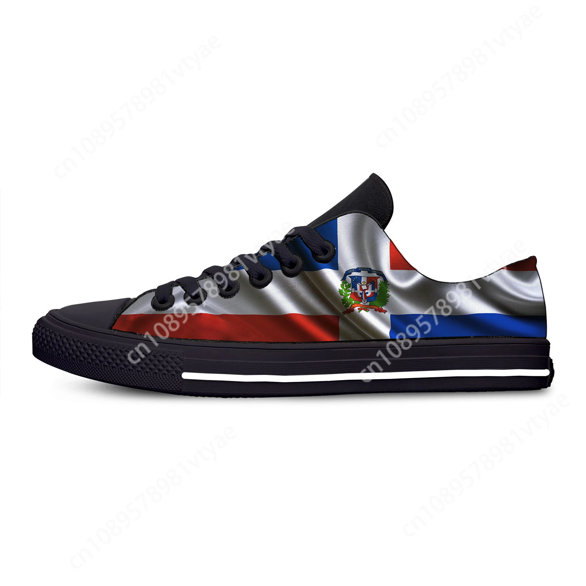 Dominican Republic Pride Flag Patriotic Fashion Casual Cloth Shoes Low Top Lightweight Breathable 3D Print Men Women Sneakers