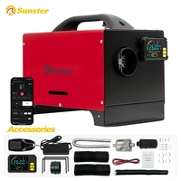 12V/24V/220V Portable Auxiliary All In One Diesel Air Heater with Base,LCD bluetooth App with Fixed Bracket for Home Car Heating