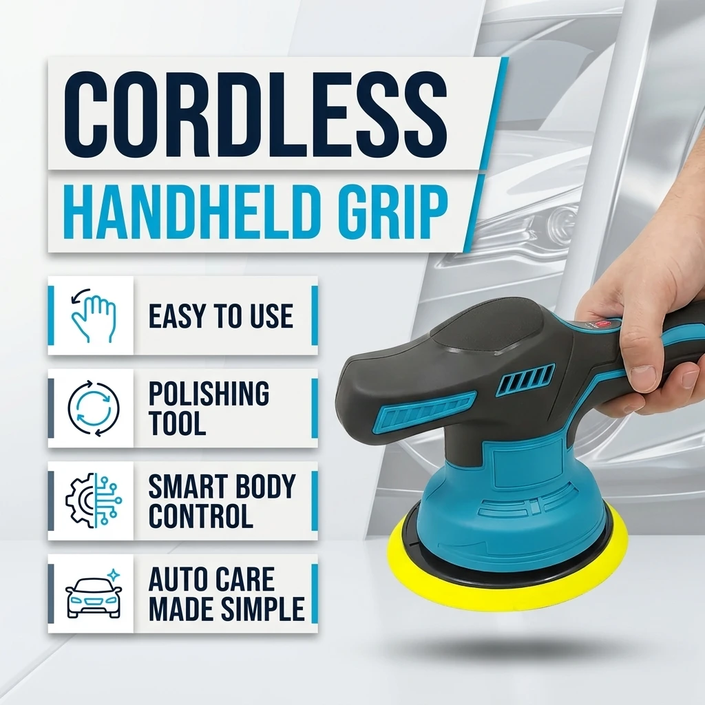 18V Cordless Electric car Polisher Rotary Sander, Suitable for Waxing, Polishing, Glazing, Glass Cleaning, and Automotive Detail
