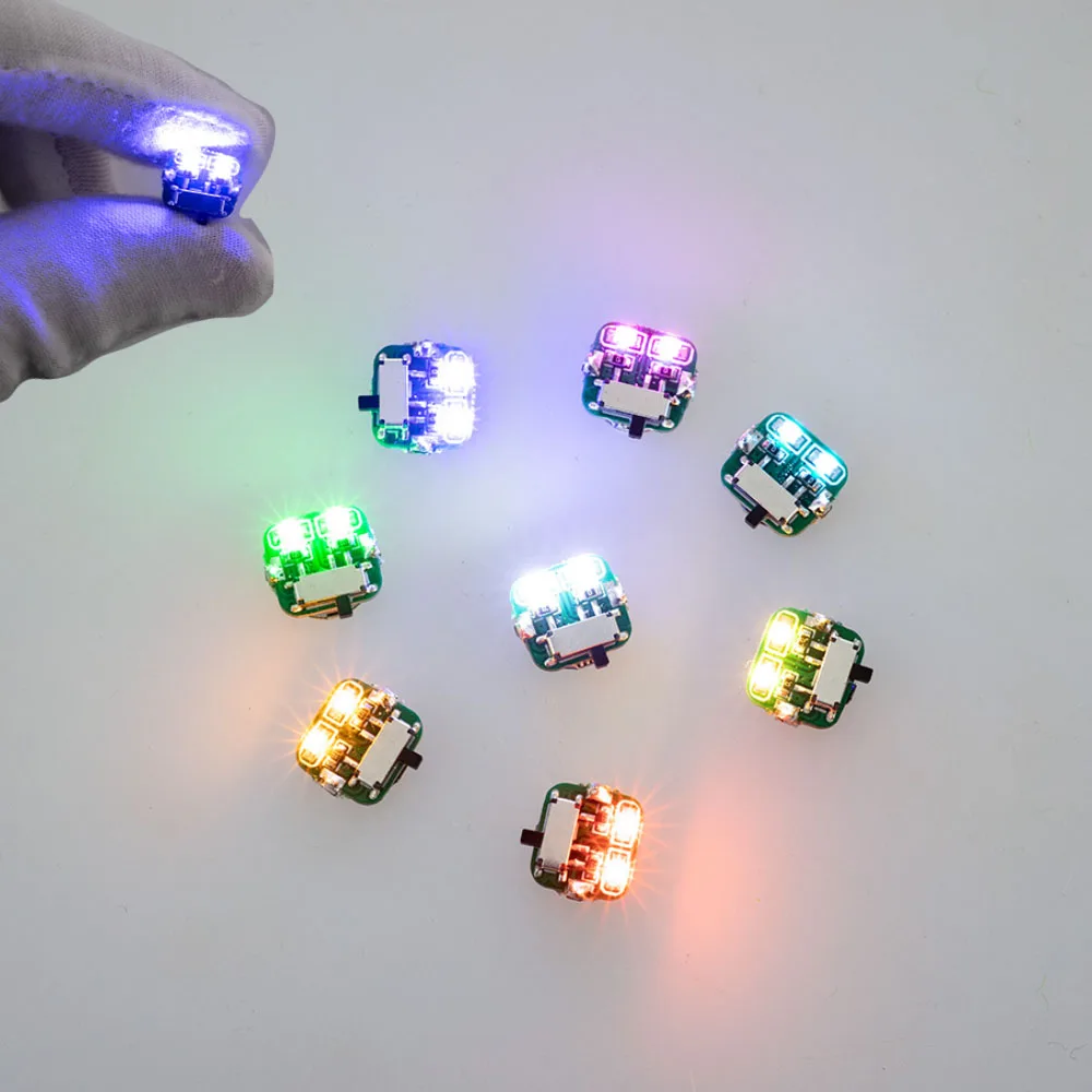 3Pcs Model Materials Double LED Lamp Switch Control Small Lights Toys Diy Making Miniature Scene Layout Diorama Kits