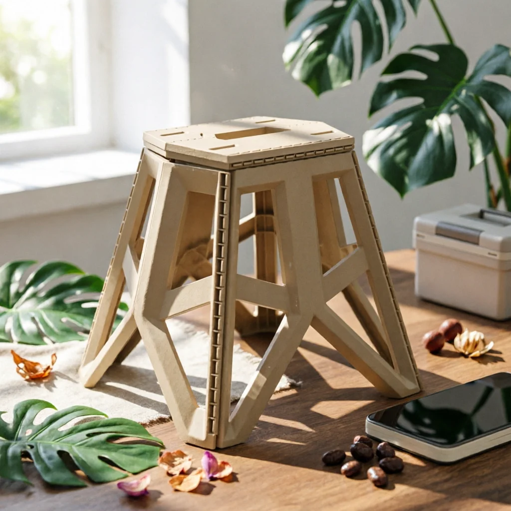 

Plastic Camping Stool Foldable Portable Folding Stool Collapsible Seat Handle Easy to Unfold for Barbecue