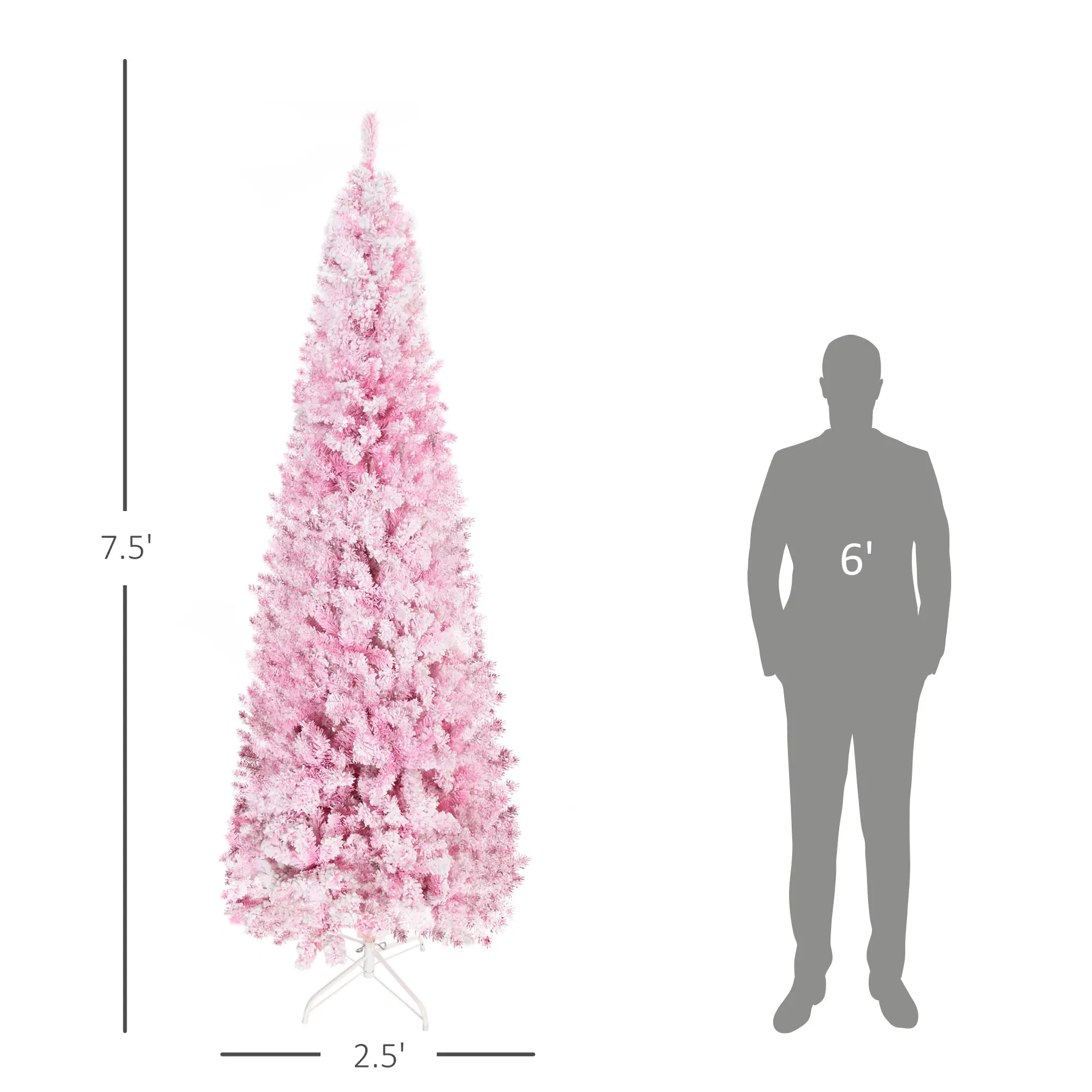 Albero di Natale artificiale 7,5' Decorazione natalizia realistica per interni con forma di pino