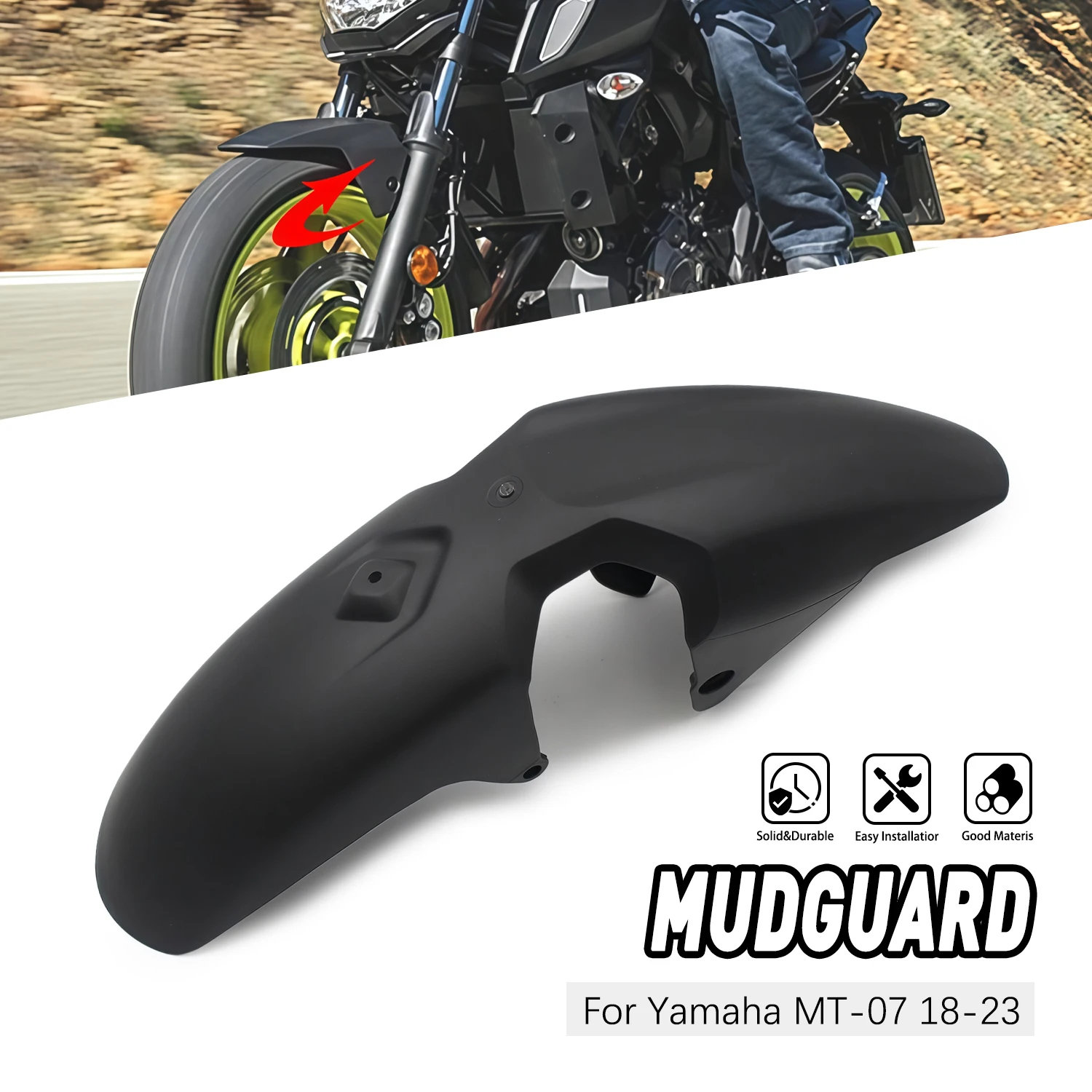 

Motorcycle New Mudguard Front Fender Wheel Hugger Mudflap Splash Guard Cover Protector Part For Yamaha MT-07 2018-2020 2021-2023