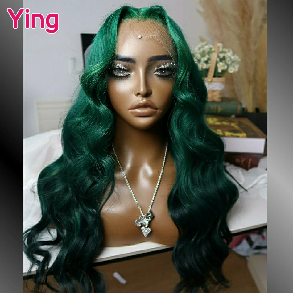 

Green Black 13x4 Lace Frontal Human Hair Wig Body Wave 13x6 Lace Front Human Hair Wigs Omber Colored 200 Density Human Hair Wig