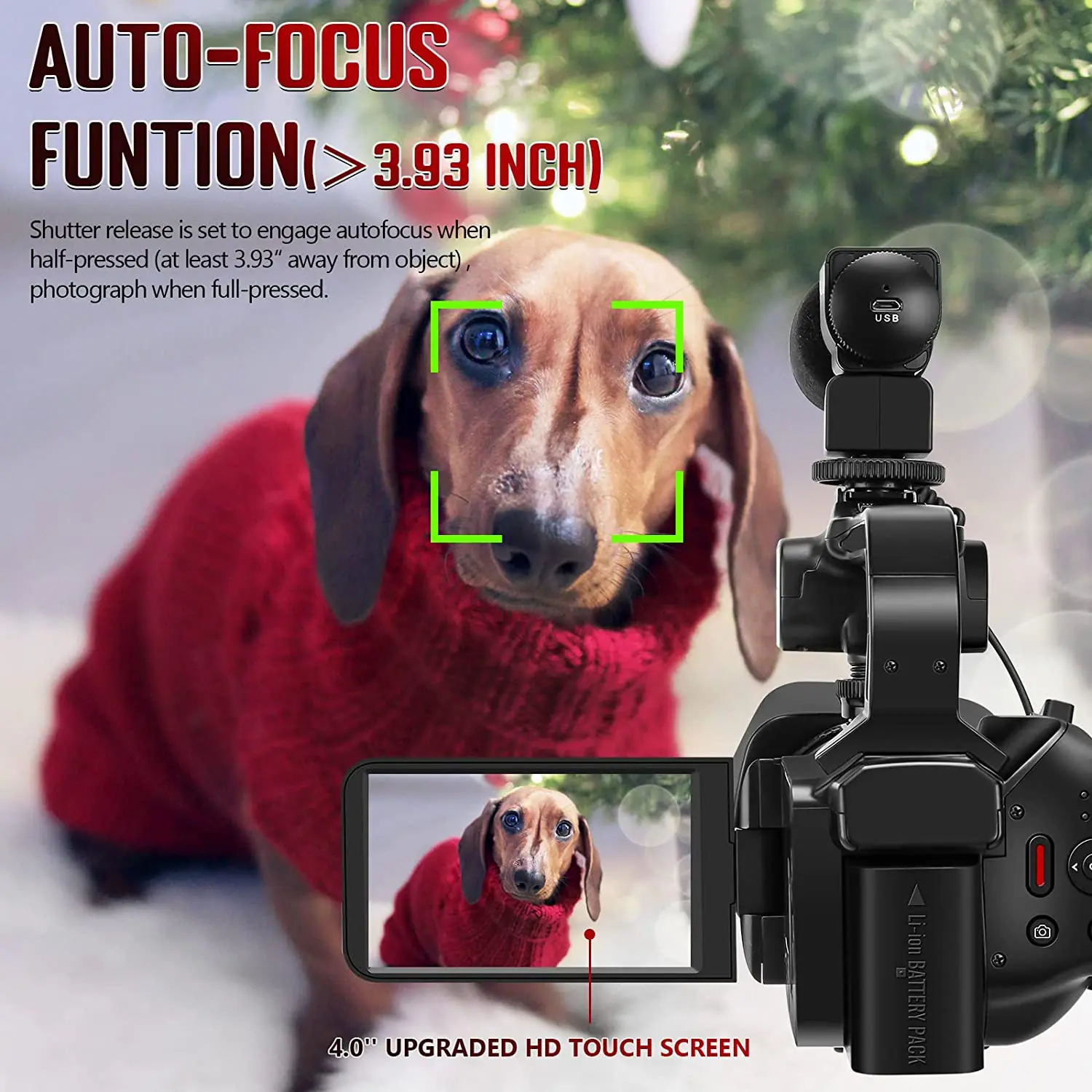 64MP YouTube Camcorder 4K Ultra HD camera Camcorders 18X Zoom Auto Focus Streaming Camera 4.0\