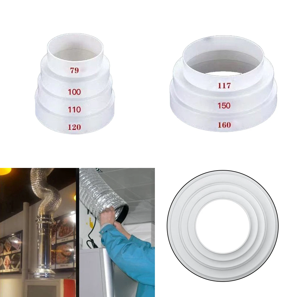 1pc Duct Multi Reducer Extractor Fan Pipe Connector 80/100/110/120/150/160mm Ventilation Round Air Ducts Exhaust Fans Parts