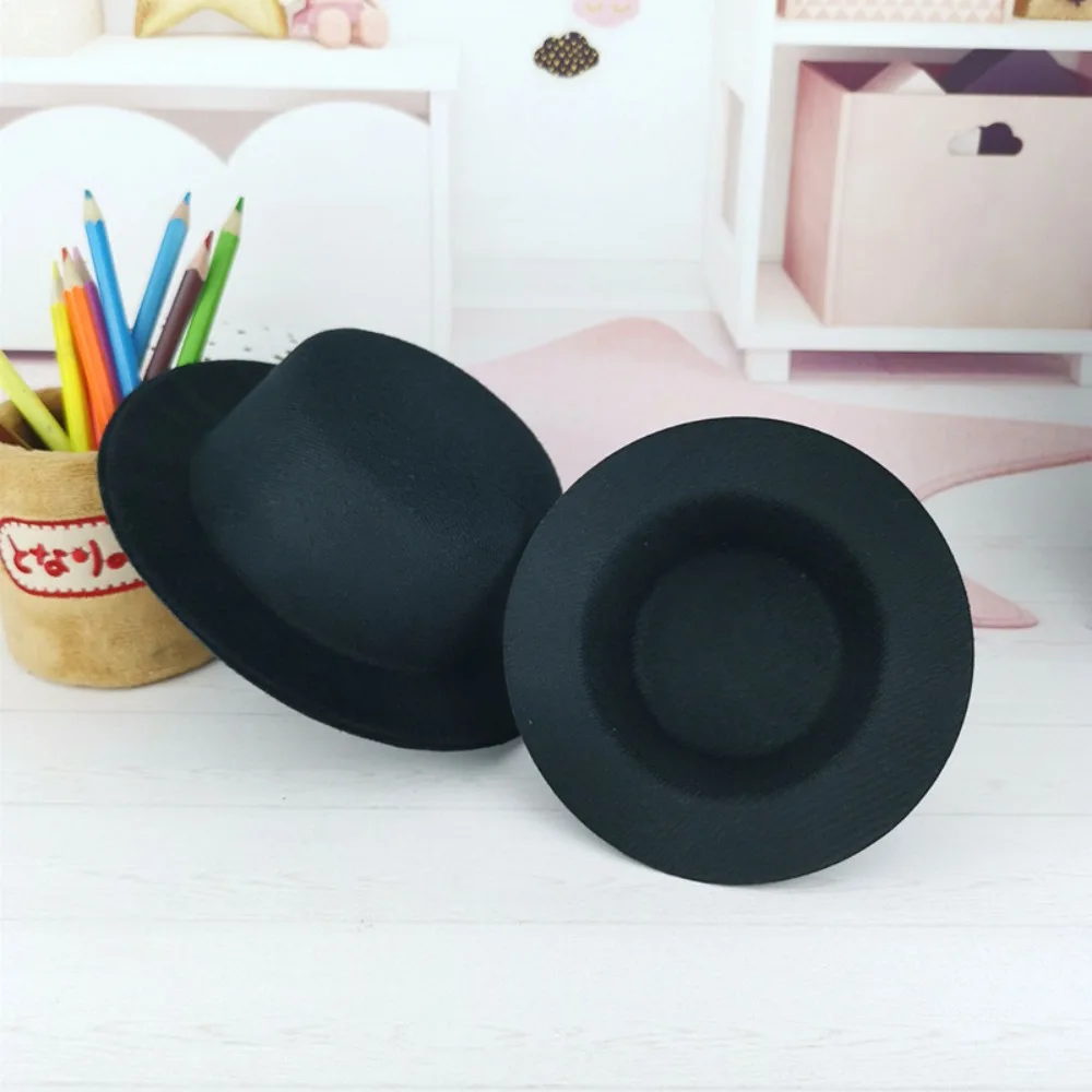 Multi-color Hard Shell Gentleman Top Hat With Ribbon For 15cm 20cm Cotton Doll Retro Daily Shooting Decor Mini Doll Accessory