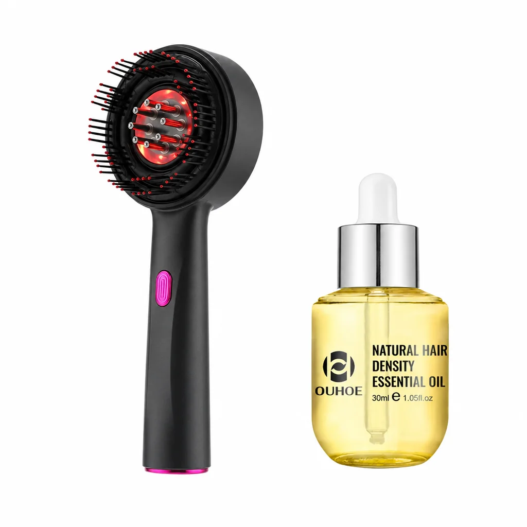Electric Vibration Massage Comb Red Light Scalp Follicle Comb Head Acupuncture Points Oil Massager Anti-hair Loss Device