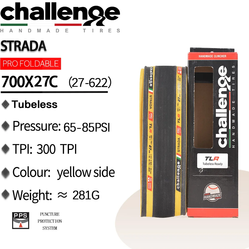 CHALLENGE STRADA Pro 700C Tubeless Clincher Road Bike Tires