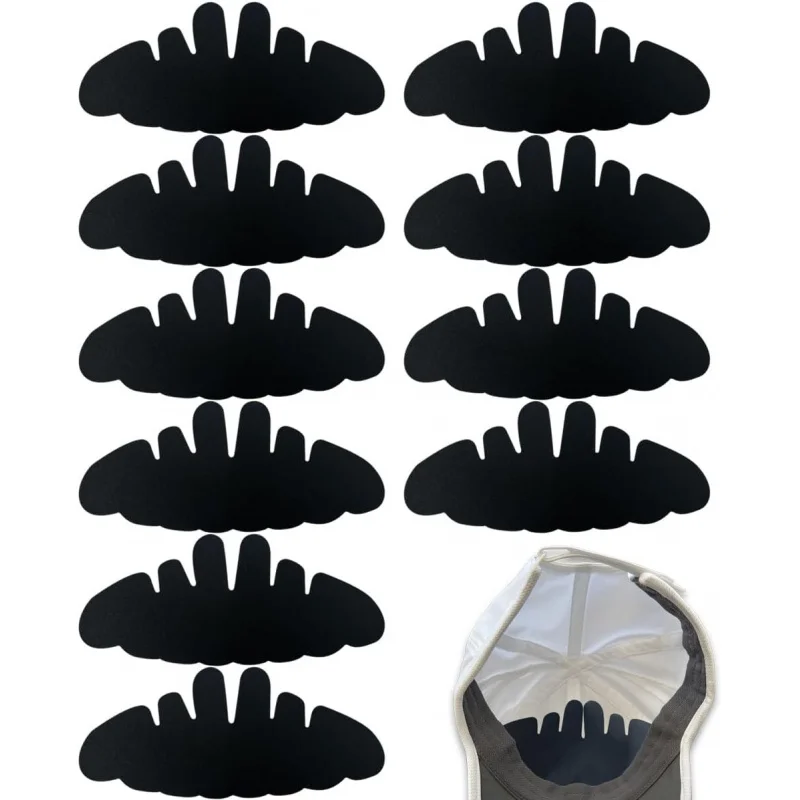 

10Pcs Black Baseball Inserts Shapers Flexible Liner，Reusable Felt Hat Sweat Fitted Caps