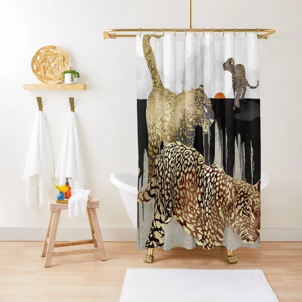 

Minimal Leopards Shower Curtain Window Waterproof Fabric Shower Modern Accessory Bathrooms Waterproof Bathroom Shower Curtain