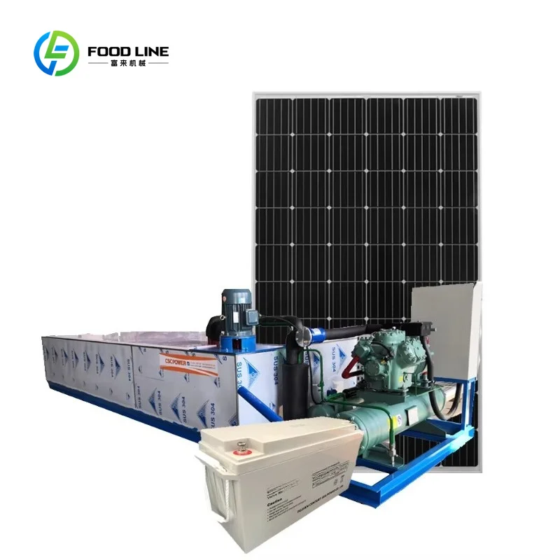 Customized Hot Selling Industrial Solar Powered Ice Block Machine 1T/3T/5T/15T Big Ice Maker with Motor Core Components