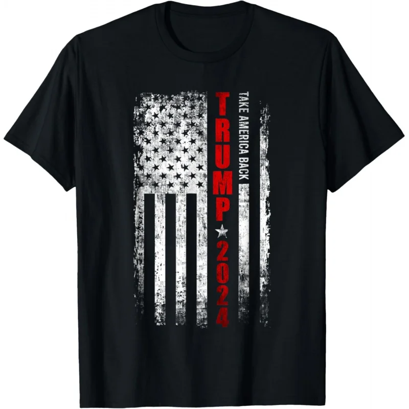 

Men's and Women's Sports and Leisure New Fashion Donald Trump Returns the American Flag in 2024 Patriotic Top Gift T-shirt