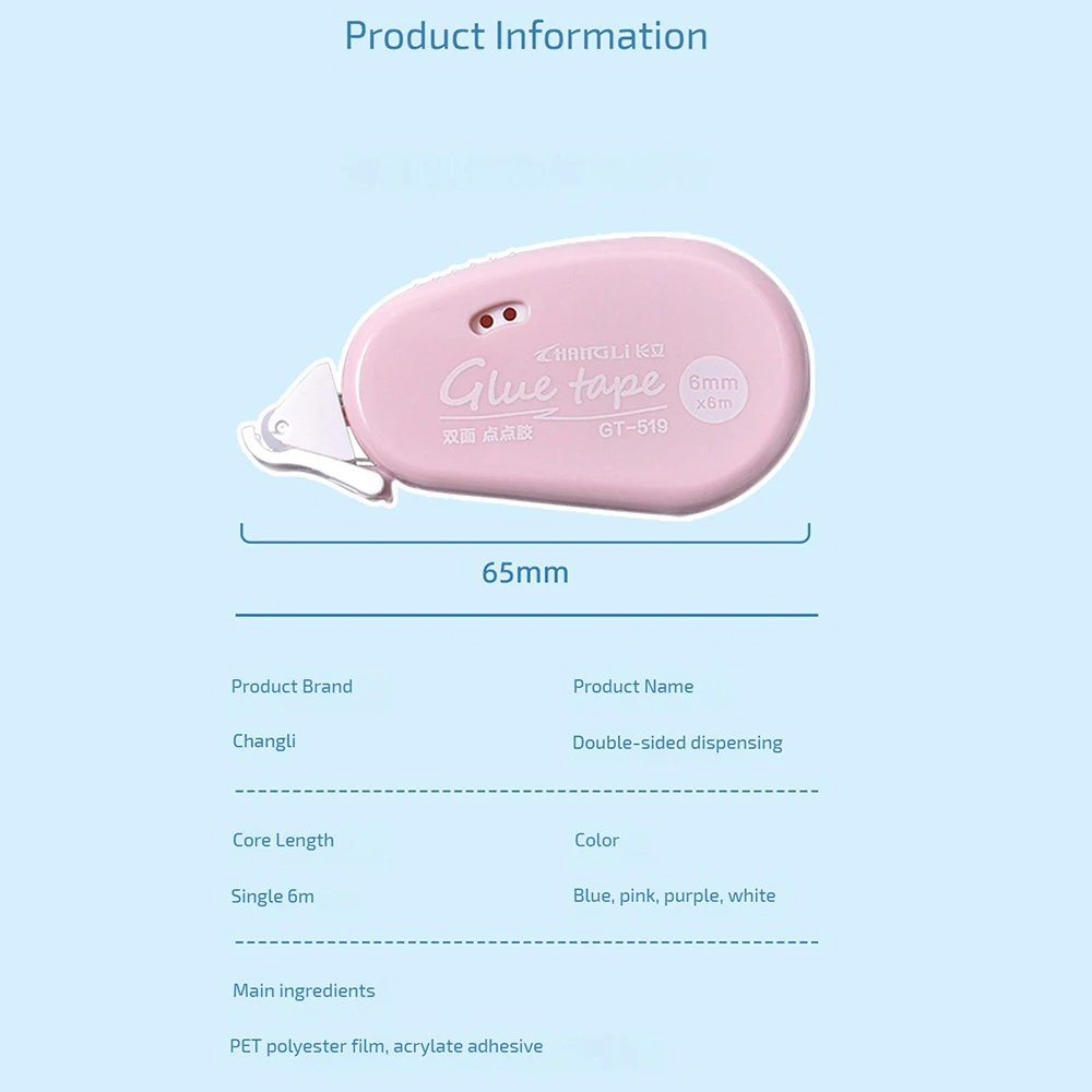 Easy To Use Double-sided Roller Small Double-sided Double Sided Glue Point Useful Convenient Educational Supplies