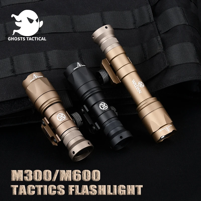 Tactics  Airsoft Surefir M600C M600 M300 M300A Flashlight 400lm/600lm White LED Light Fit 20mm Rail AR15 Rifle Weapon Hunting