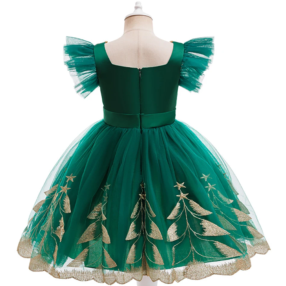أطفال شجرة عيد الميلاد نمط شبكة فستان الأميرة الطفل الوليد البنود رقيق تنورة فتاة نافيداد فساتين الحفلات زي الفتيات الملابس