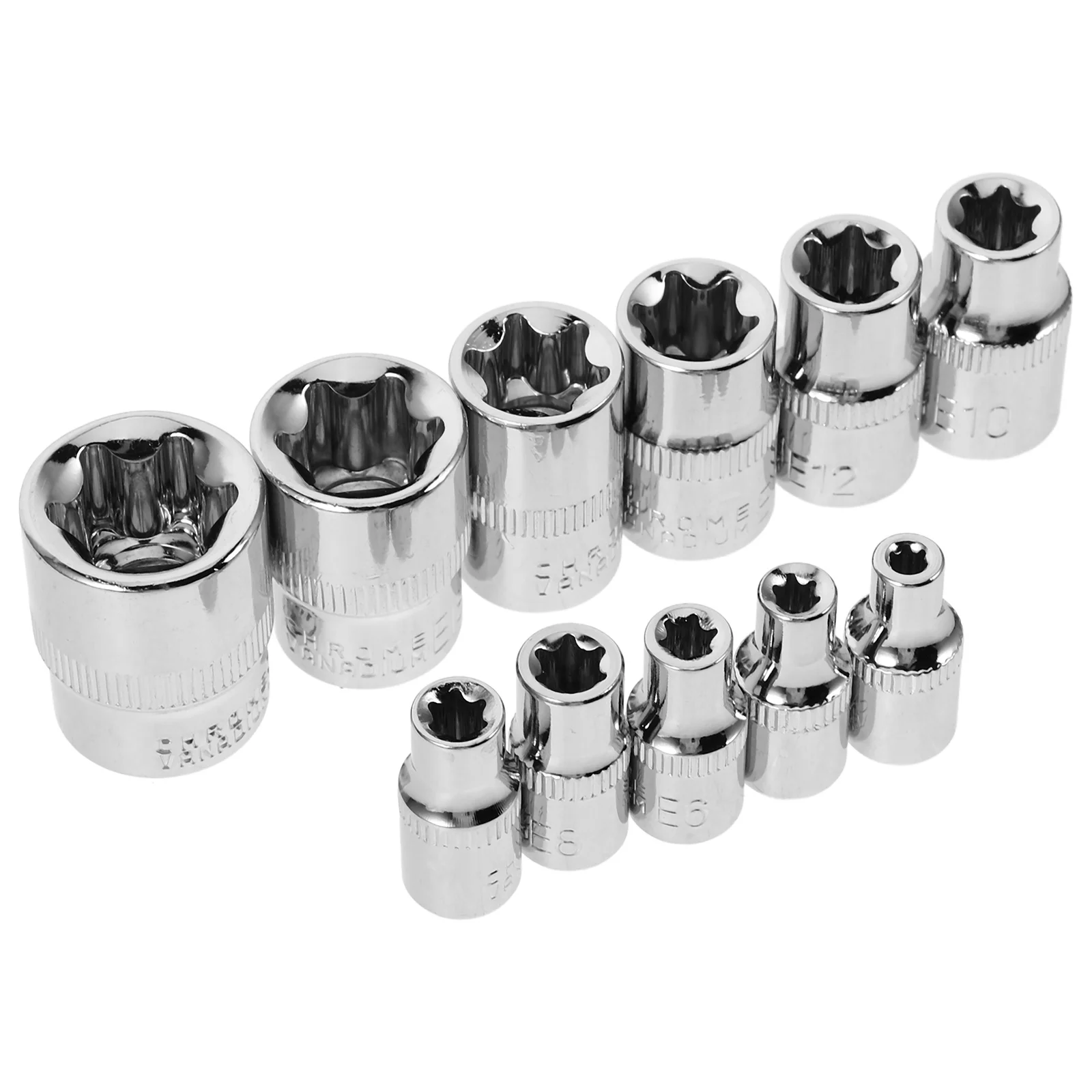 

11Pcs Hexagonal Plum Socket Vanadium Steel Long Sleeve Heat Treated Anti-Slip Rust Resistant for Auto Machine Electrician Home