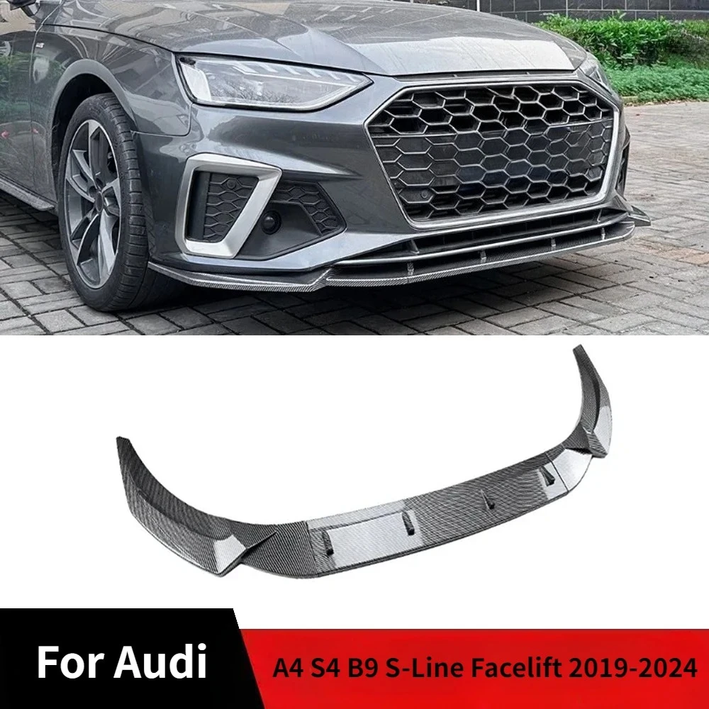 

Car Front Bumper Lip For Audi A4 S4 B9 S-Line Facelift 2019-2024 Spoiler Splitter Front Lip Canard Cover Body Kit
