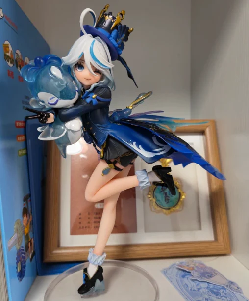Game Genshin Impact Furina Water God 23CM Q version Focalors Figure Trendy Model Desktop Decoration