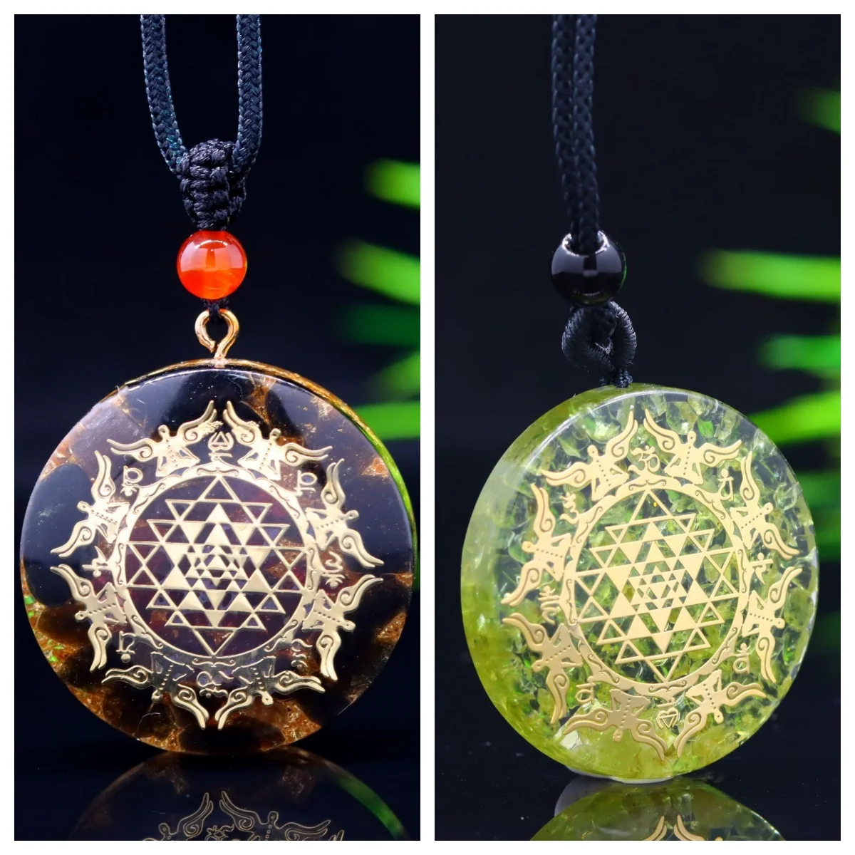 Natural Crystal necklace Couple Ogan Energy Balance Pendant Fashion personality Crystal stone resin craft gem necklace