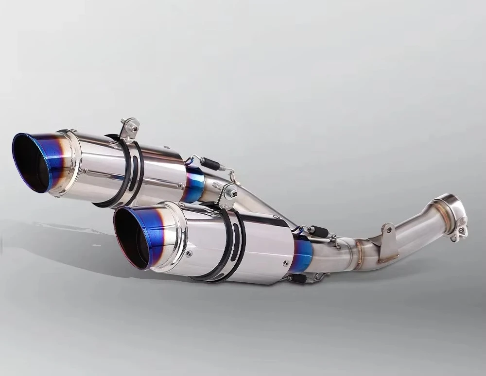 Motorcycle Modified Exhaust Pipe for CRF 450R CRF 450RX Stainless Steel Double Hole Exhaust Muffler 2015-2020