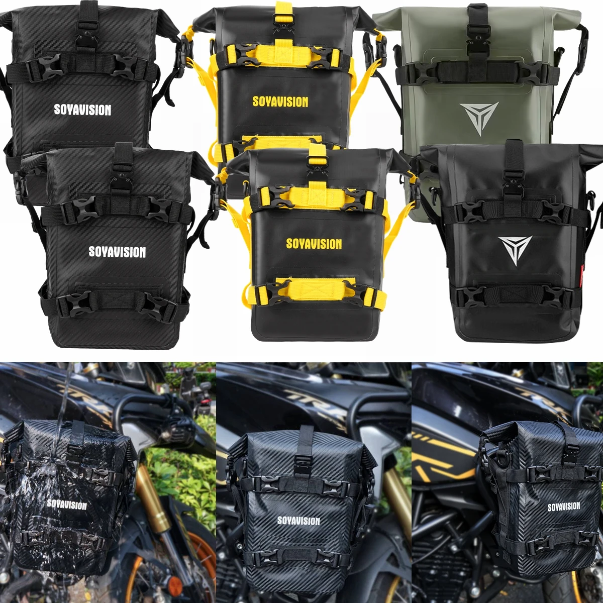 Universal Frame Crash Bars Waterproof Bag Repair Tool Placement Bag For HONDA Suzuki BMW R1200GS Yamaha Motorcycle Bag Parts