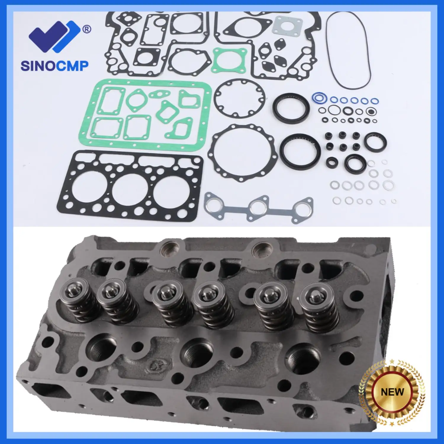 

1pc D750 D750B Engine Cylinder Head Assembly with Overhaul Kit For Kubota 453C 443 Bobcat 220 320 Excavator