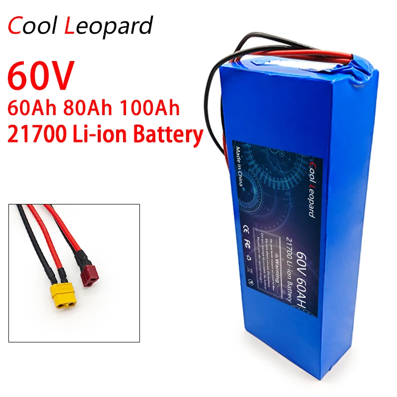 

New 21700 60V 60Ah 80Ah 100Ah Li-ion Battery Built-in BMS,for High Power E-bike Electric Bicycle Replacement Battery Pack