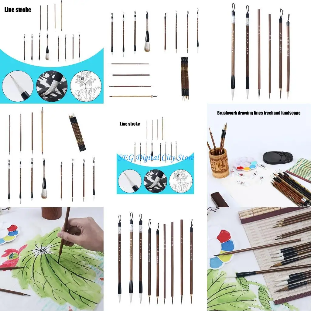 

U75B 6/9/12/16 шт. Набор кистей для китайской каллиграфии Кисти для китайского письма Кисти для китайской живописи Офисные