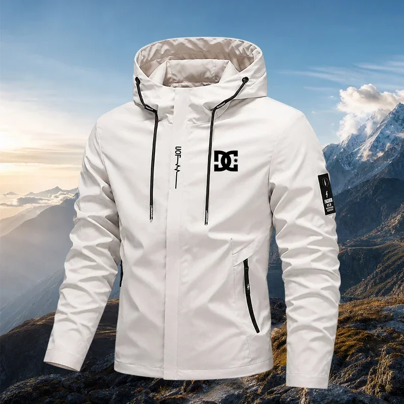 2026 New Men Thin Hooded Hiking Jacket, Solid Breathable Wear-resistant Outdoor Daily Casual Coa