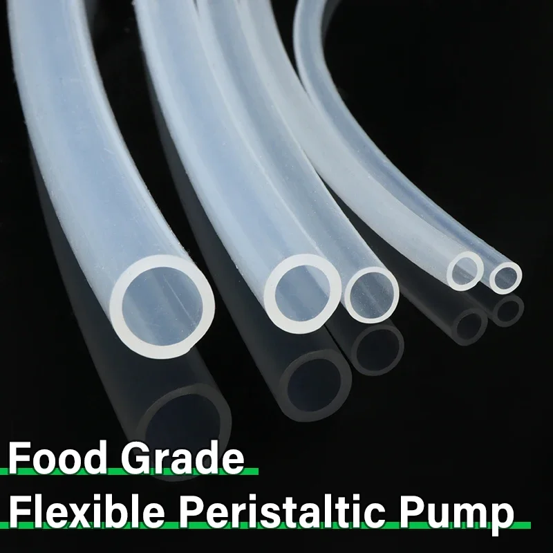 Green Product1M Peristaltic Pump Tube ID 0.8 1 1.6 2.4 3.2 4.8 6.4 7.9 9.6 12.7mm Soft Silicone Hose Flexible Nontoxic Transpare