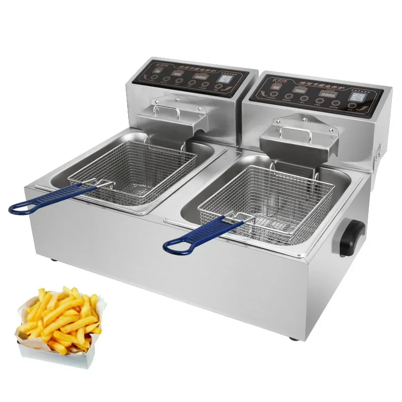 Fryer commercial electric fryer single and double cylinder large-capacity french fritters fried chicken equipment fryer timing e image 5
