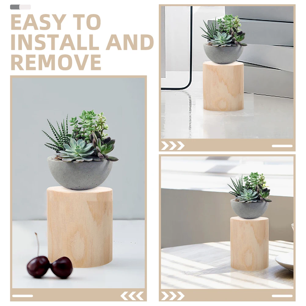 

Wooden Fence Piles Natural Wood Material Garden Decoration Flower Bed Borders Yard Partitions Beige Colored Wooden Stumps Round