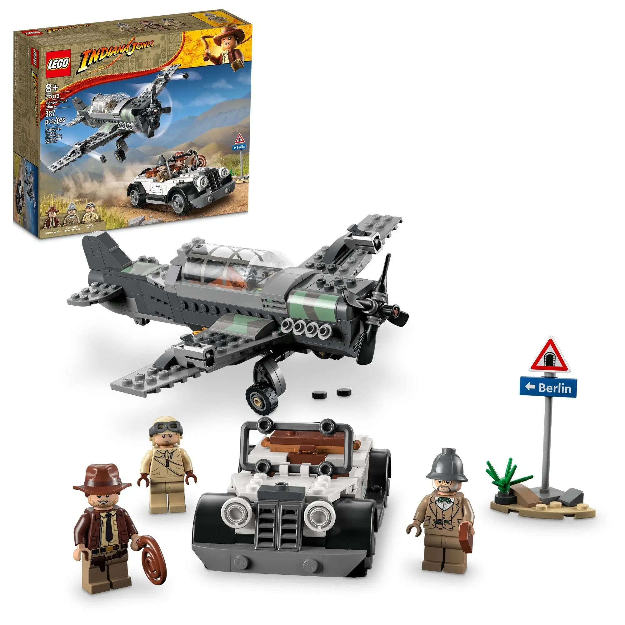 LEGO Fighter Plane Chase 77012 Indiana Jones & the Last Crusade Building Set Featuring a Buildable Car Airplane 3 Minifigures