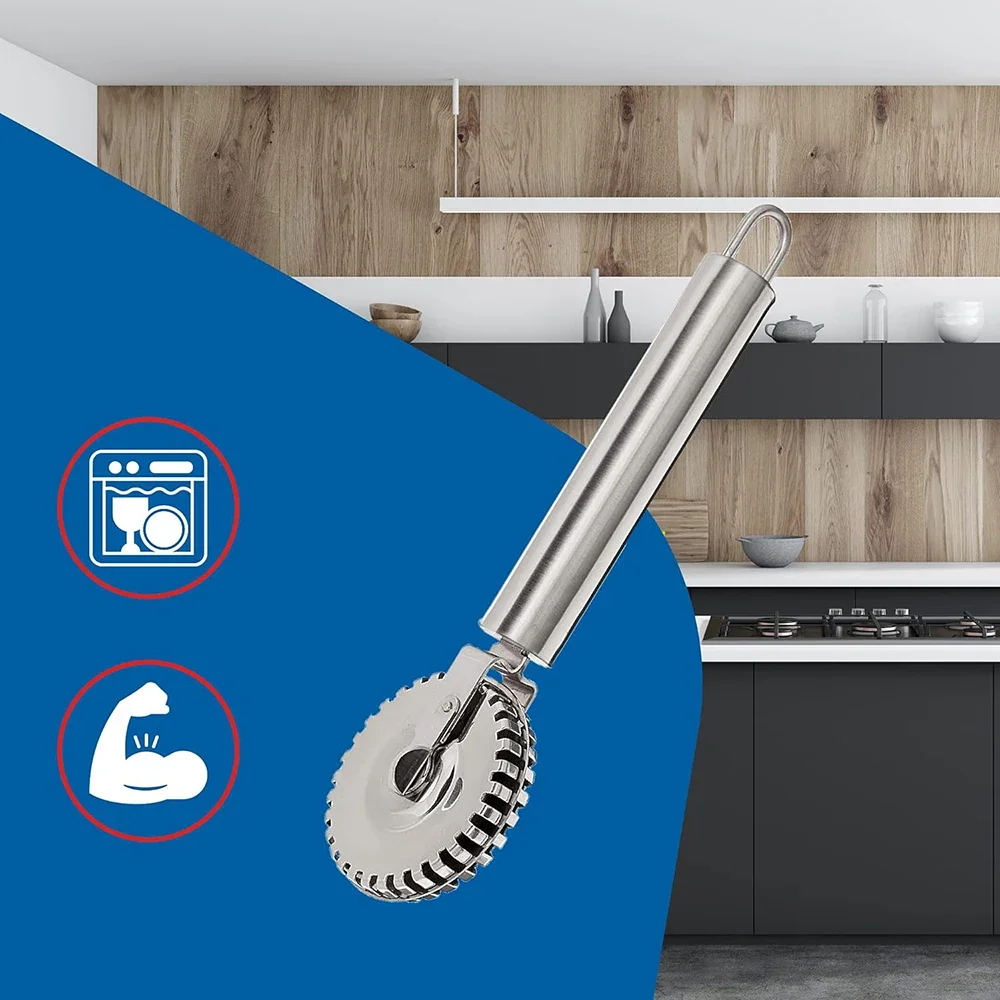 Perfect for Cutting, Sealing, And Crimping Fresh Pasta and Pastry Dough1PC New Arrival Ravioli Cutter  Stainless Steel Wheel,